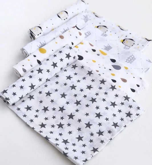 Swaddle in Style: 120x110cm Muslin Diaper Baby Blankets – Cozy Comfort for Your Little Bundle! - The Little Big Store