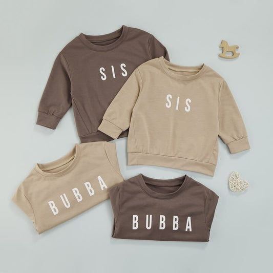 Toddler Solid Letter Print Pullover - The Little Big Store